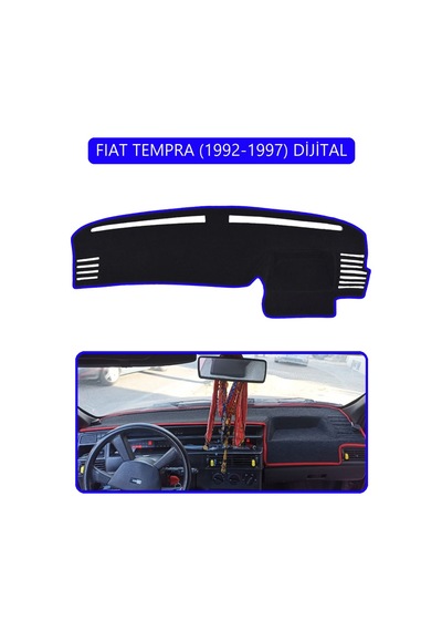 Fıat Tempra 1992-1997 Modellerine Uygun Dijitaltorpido Koruma Halısı Mavi Kenar