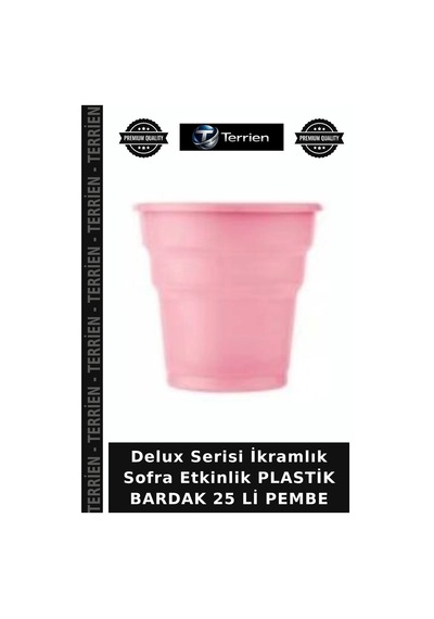Delux Serisi İkramlık Sofra Etkinlik Plastik Bardak 25 Li Pembe