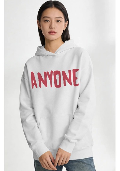 Sevbano Justin Bieber Anyone Şarkıcı Sırt Baskılı Unisex Oversize Penye H beyaz
