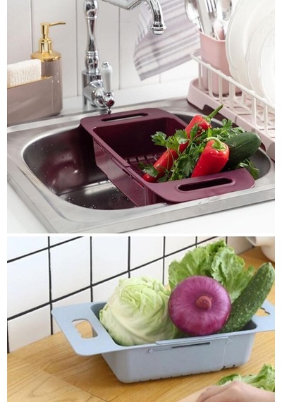 Uzayıp Kısalabilen Ayarlanabilir Plastik Lavabo Mutfak Süzgeci Plastik Diğer