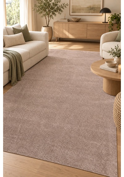Grosa Peluş Yumuşak Kaymaz Taban Yıkanabilir Modern Salon Mutfak Antre Halısı Vizon