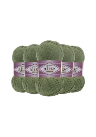 Cotton Gold İplik Renk 485 Yeşil - 5 Li Paket Pamuk Akrilik Amigurumi Ve Hırka Örgülerine Uygun