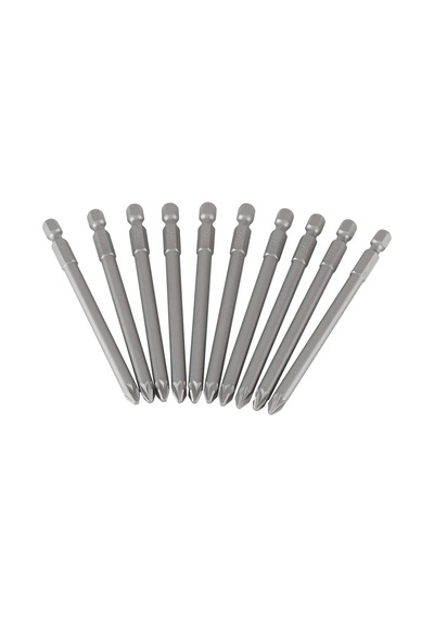 Bits Pozidriv 1/4 " Uzun, Pozidrivspitze No. 2, 100 Mm Uzunluk, Altı Köşeli Uç, 10 Adet, 3-68-807