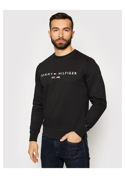 Tommy Hilfiger Sıfır Yaka Sweatshirt Siyah