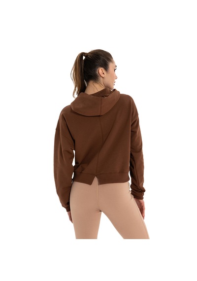 Inguz Kapüşonlu Organik Pamuk Hoodie Kahverengi