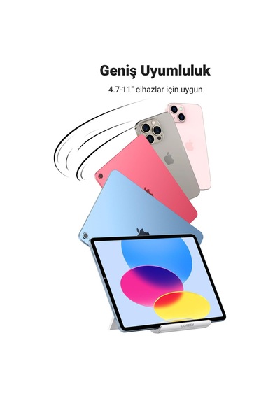 Katlanabilir Tablet Standı İpad Mediapad İle Uyumlu Tablet Tutacağı Surface Galaxy Tab İphone Siyah