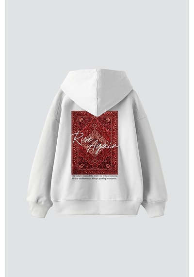 Tarzsokak Rise Again Baskılı Oversize Unisex Premium Beyaz