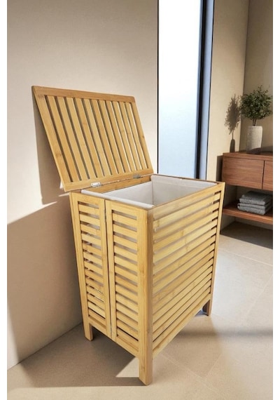 Bambu Çamaşır Kirli Sepeti Banyo Düzenleyici Db-0034 Diğer