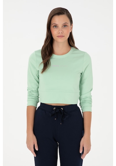 U.S. Polo Assn.  Kadın Yeşil Bisiklet Yaka Sweatshirt 50291461-VR250
