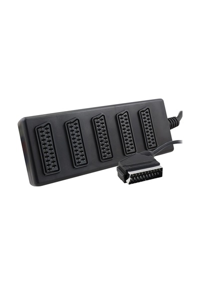SCART DAĞITICI 5 Lİ SİYAH  (1 ERKEK - 5 DİŞİ SCART)