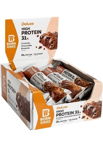 Born Wınner Deluxe Protein Bar Box / 12 X 64 G Crunchy Choco Brow