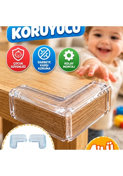 4'lü Çocuk Güvenlik Köşe Koruyucu Seti Masa Ve Sehpa Köşe Aparatı Diğer