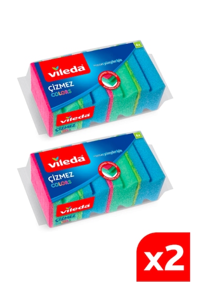 Vileda Çizmez Colors Sünger 2 x 4'lü Paket