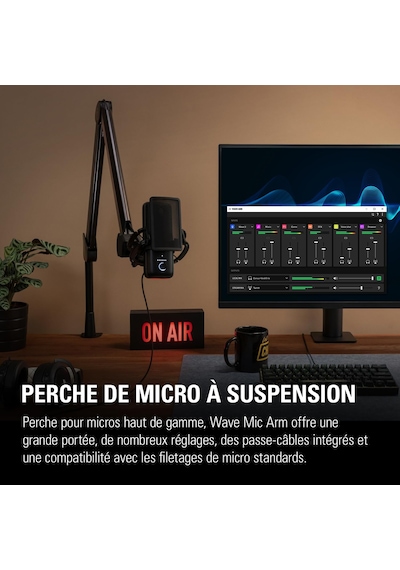 Elgato Wave Mikrofon Taşıyıcı Kol, Karşı Ağırlık Dengesi, Her Yöne 360 Derece Ayarlama, Kablo Gizleme Kanalları 10aam9901 1