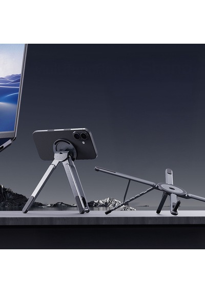 Lenyes Cr206 Çok Fonksiyonlu 8 Kademeli Ayarlanabilir Magnetik Laptop&tablet&telefon Standı Siyah