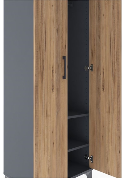 Hyperion Dolap 2 Raflı 2 Kapaklı Tek Askılı 60x44x182 Antrasi... Antrasit