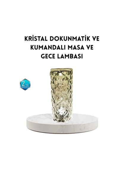 Mey İthalat Kristal Rgb Led Masa Lambası Renkli Kumandalı Işık, Dekoratif Ve Enerji Tasarruflu Çok Renkli