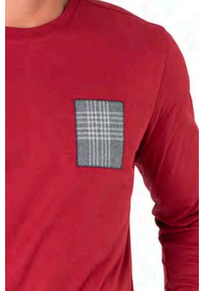 Pierre Cardin 6107 Erkek Uzun Kollu Bisiklet Yaka Pijama Takımı-bordo Bordo