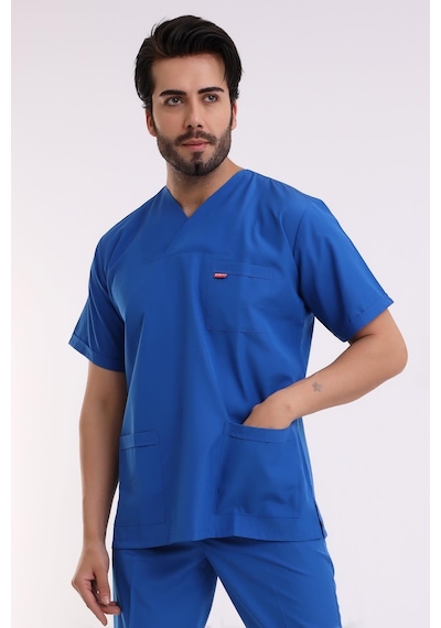 Zarf Yaka Erkek Tek Üst - 56 Saks Mavi-6356