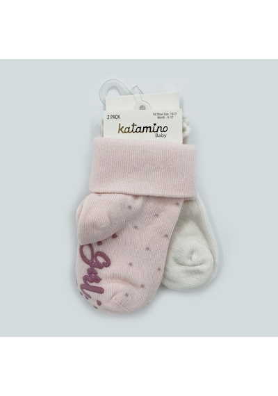 Katamino Mettilla 2'li Çorap 44106 Pembe-Beyaz