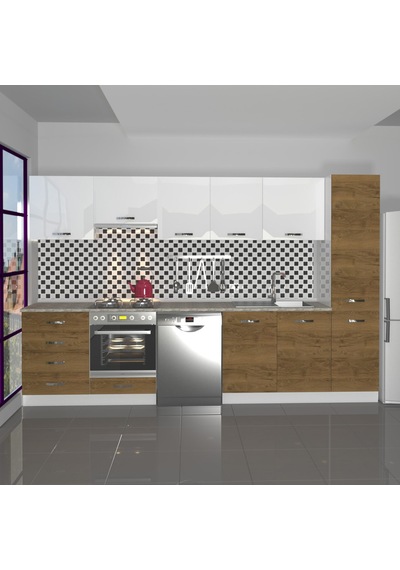 Decoraktiv Elite 325q Ankastre Fırın Modüllü Mdf Hazır Mutfak Dolabı - Tezgah Dahil - Pera - Beyaz Beyaz - Meşe Decoraktiv Elite 325q Ankastre Fırın Modüllü Mdf Hazır Mutfak Dolabı - Tezgah Dahil - Pera - Beyaz Beyaz - Meşe