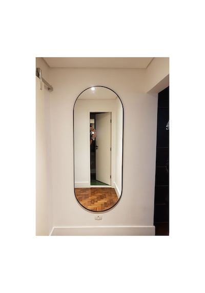 Enc Home İki Tarafı Oval Konsol Ve Boy Aynası 160x60 Cm Siyah