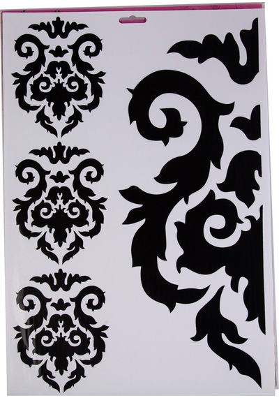 Sıa Duvar Süsü Sticker Siyah Çiçekli Şeffaf Filmli Pvc
