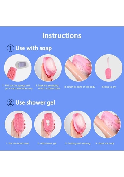 Süngerli Silikon Köpüren Banyo Duş Kesesi Sabun Duş Lifi