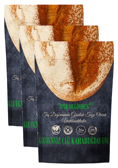 İpek Değirmen Çiğ Karabuğday Unu 3 kg Glutensiz Yeşil Greçka Taze Doğal Vegan Ketojenik Avantaj Paket