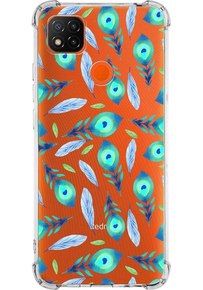 Prinrify Xiaomi Redmi 9c Uyumlu Nazar Boncuğu 3 Baskılı Şeffaf Köşe Korumalı Antişok Kılıf