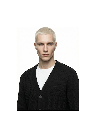 Loose Fit Erkek Hırka Siyah