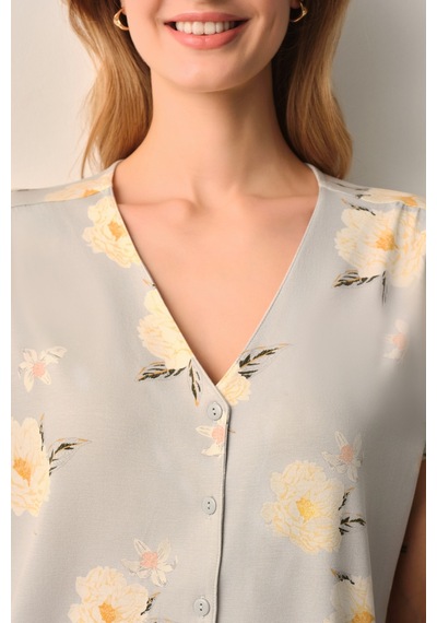 Suwen Grace Gömlek Yaka Pijama Takımı Sh26613660b1194 Yeşil