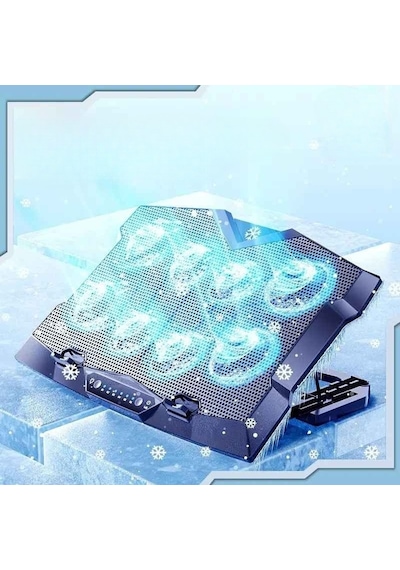 Techtic 8 Fanlı 18-11inç Rgb Işıklı Notebook Laptop Soğutucu Fan Yükseklik Ayarlı