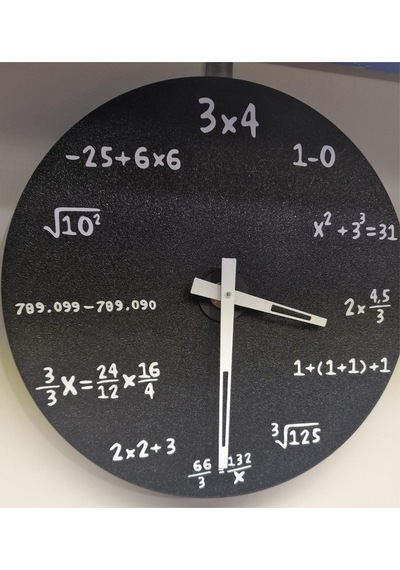 Matematik Denklemli Duvar Saati - Siyah Modern Okul Ve Ofis Hediyesi