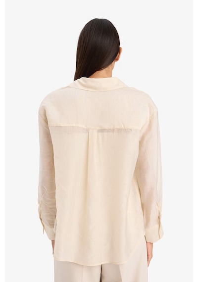 DeFacto Oversize Geniş Kalıp Basic Düz Modal Uzun Kollu Gömlek E3866AX25SPBG354