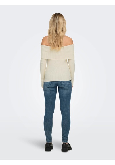 Only Onlkatia Life Ls Off Shoulder Kadın Kazak 15311830 Krem
