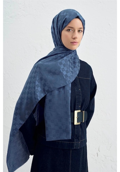Armine Elegance J.ipek Pamuk Dama Şal - 75 X 195 Lacivert