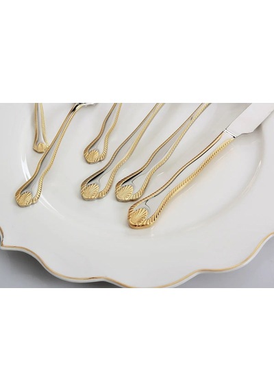 36 Parça Kaşık Çatal Bıçak Takımı - Diana Gold Royal Mademoıselle Gold