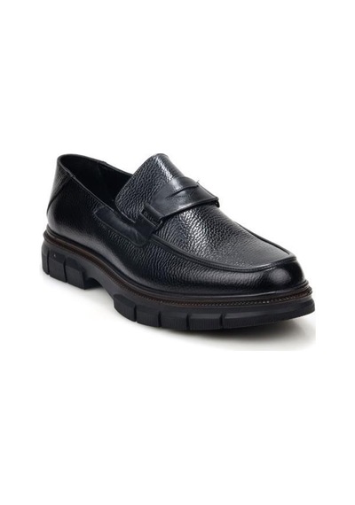 Pisagor Ps-3107 Erkek Hakiki Deri Loafer Ayakkabı Siyah