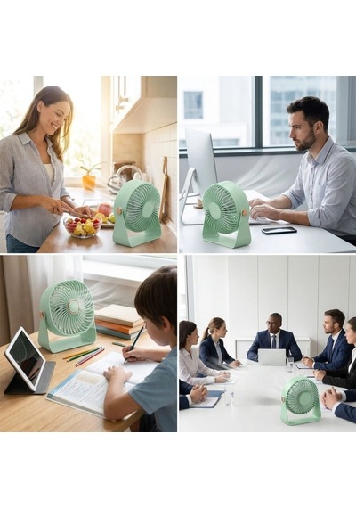 Büro Ev Ofis si İçin 3mod Masaüstü Duvara Asılır Standlı Kaydırmaz Pedli Mini Fan