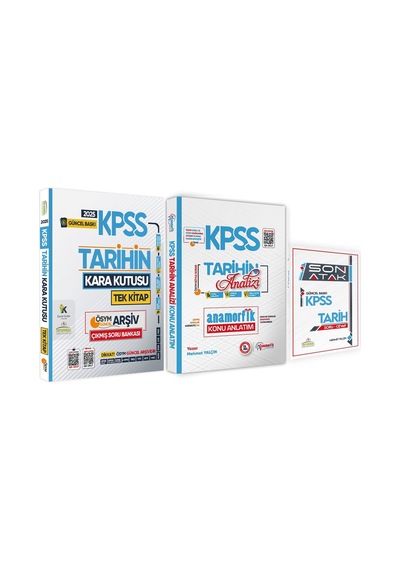 2025 Kpss Tarih 3lü Set Kara Kutu - Son Atak - Tarihin Analizi Konu Anlatım-soru Bankası Seti