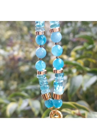 1525 Larimar El Yapımı Kolye Kırmızı