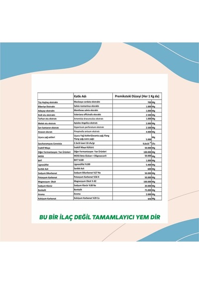 Diriliş Megarelax 25 Kg Yem Katkı Sakinleştirici