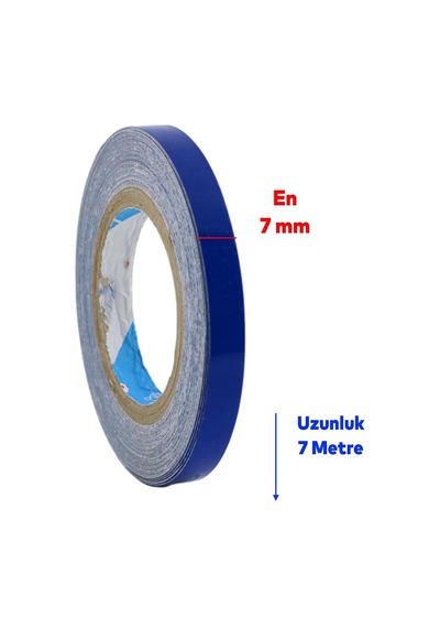 Badem10 Yapışkanlı Neon Bisiklet Motosiklet Araba Jant Bandı 7 Mm X 7 Metre Mavi Reflektif Parlayan Bant Çok Renkli