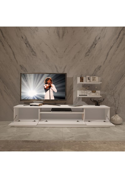 Decoraktiv Trendstyle 4s Mdf Tv Ünitesi Ve Orta Sehpa 2'li Set Beyaz