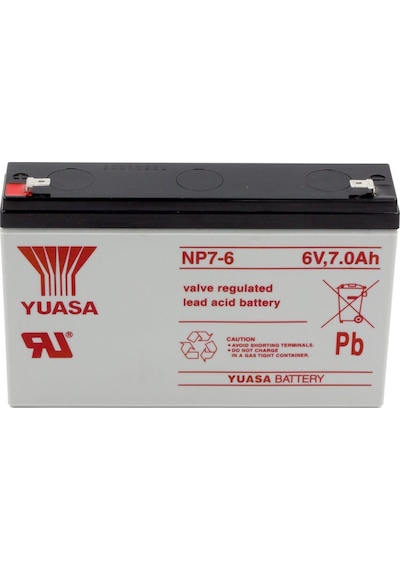 Yuasa Np7-6 6v 7ah Bakımsız Kuru Akü