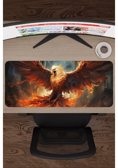 Anka Kuşu Kaymaz Dikişli Kauçuk Oyuncu Mousepad V5 - 70x30 Xl Gaming Mouse Pad Fare Altlığı