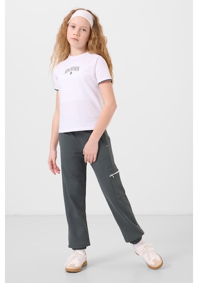 Tommylife Beyaz-haki O Yaka Baskılı Lastik Paça Kargo Cepli Kız Çocuk Eşofman Takım - 75173 Beyaz/haki Beyaz - Haki