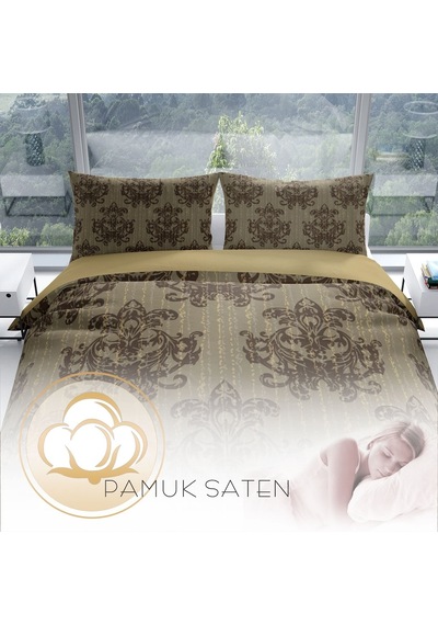 Cattleya Harmony 3D Pamuk Saten Çift Kişilik Nevresim Takımı