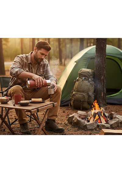Thermos Icon Is210 1,2l Bottle Termos Saddle Klasik Termos Is210-023040 Kahverengi Kahverengi